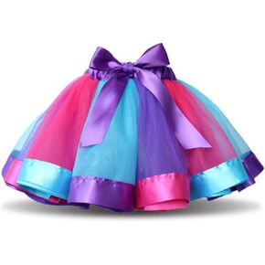 Girls Rainbow Tutu Skirt Princess Ballet Dance Dress Ruffle Tiered Tutus for Girls