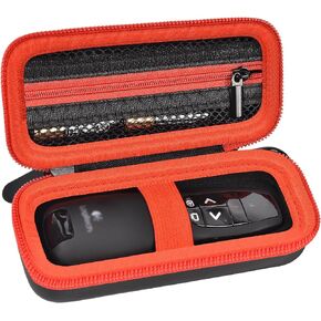 ANKHOH Case Compatible with Logitech Wireless Presenter R400 Wireless Presentation Remote Clicker, Pointer Storage Organizer Bag with Zippered Mesh Pocket (Box Only), Black-Red