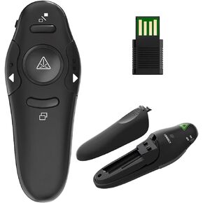 Presentation Clicker for PowerPoint Presentation Remote, RF 2.4GHz Wireless Presenter Remote USB Google Slide Advancer PPT PowerPoint Clicker for Mac, Keynote, Computer, Laptop (Black)