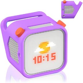 Case Compatible with Yoto Player 3rd Generation, Kids Bluetooth Audio Speaker Plays Purple Protective Cover Accessory, Anti-Slip Anti-Scratch Silicone Shell with Easy-to-Carry Handle (Purple)