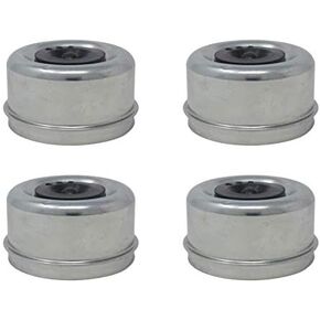 2 Pairs of 2.72" X 1.50" X 1.18" Galvanized Steel Dust Caps with E-Z Lube Rubber Plugs; for 7,000/8,000 Lbs (7K/8K) Trailer Axle Wheel Hubs, DC275L (4 Included)