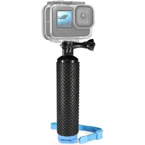 Waterproof Floating Handle Grip, Action Camera Selfie Stick, Anti-Slip Floating Bobber Stick Floaty Handler Holder Mount with Lanyard for Go Pro Hero 11 10 9 8 7 6 5 4 3 and Other Action Cameras