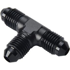 Podavelle 6AN Male Flare Tee T Block Fuel Fitting Adapter Aluminum Black