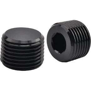 EVIL ENERGY 1/8" NPT Plugs Aluminum Socket Allen Head Black, Pack of 2