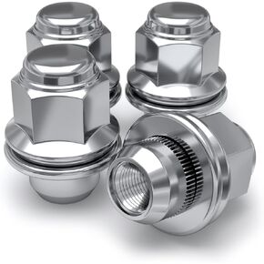 White Knight M12x1.5 Thread OEM Lug Nuts - 4 Chrome Toyota Lug Nuts with Washer - Med Mag Lug Nut Seating - Carbon Steel for Durable Construction & Easy Installation - 5307-4 in Saudi Arabia