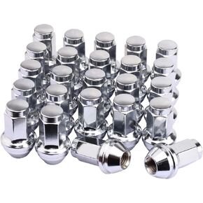 Set of 24, 14x2.0mm 13/16 Hex OEM Factory Style Large Acorn Seat Lug Nuts for 2001-2014 F150 Expedition Navigator Factory Wheels Large Acorn Seat, Black