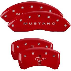 MGP Caliper Covers - Brake Caliper Covers 2005-2009 Ford Mustang - Front and Rear Set - Red