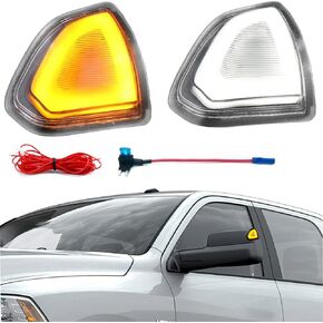 Jinfili Switchback LED Ram Side Mirror Turn Signal Light & Running Light for 2010-2021 Dodge Ram 1500, 2010-2018 Dodge Ram 2500 3500 Turn Signal Aftermarket Replacement