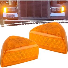 1 قطعة مثلث العنبر LED بدوره إشارة ماركر ضوء 31LED استبدال ل Peterbilt 379 359 357 365 378 مستطيل الجانب Led المصباح الأمامي بدوره إشارة الضوء P/T/C بارك بدوره ضوء التخليص - RH أو LH