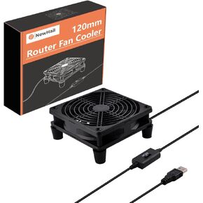 Quiet Dual 120mm USB Fan Dual-Ball Bearings, USB Fan 5V, with L/M/H 3-Degree Speed Controller High Airflow Cooling Fan for Router Modem Receiver DVR PlayStation Xbox TV Box