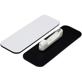 Name Tag/Badge Blanks - 25 Pack - White 1" X 3", Round Corners, Pin
