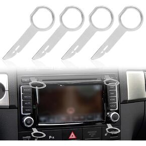 Universal Pin Stereo Hooks Tools Car Radio Removal Tool Key DIN Release Keys Set Compatible with Audi, VW Volkswagen, Mercedes Benz, BMW (4PCS)