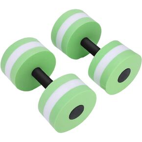 Fitness Water Dumbbell, 2Pcs Aquatic Exercise Dumbells Heavy Resistance Aerobics Foam Barbells for Water Aerobics Fitness and Pool Exercises Dumbbell Set, Green