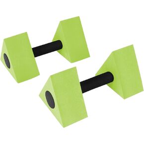 12" Triangular Aquatic Exercise Dumbells - Set of 2 - For Water Aerobics - By Trademark Innovations (Light Green)