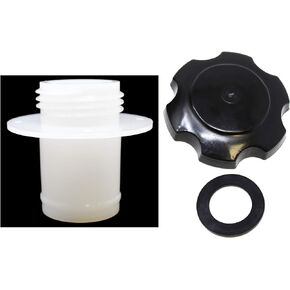 Aftermarket Kawasaki Jet Ski Gas Cap, Gasket & White Fuel Tank Filler Neck Kit OEM # 59231-3734/51049-3714 (Black)