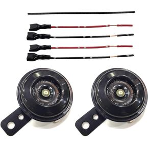 General purpose motorcycle electric horn waterproof round loudspeaker vehicle mounted small horn (12V 1.5A 105dB) + wire plug + heat shrinkable tube