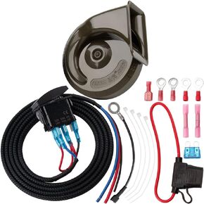 AOLIHAN Polaris Horn Kit,Universal for ATV UTV Golf Cart 12v DC Snail Horn Kit with White Lighted Button For Polaris RZR, Ranger, General,Side by Side (black snail horn kit)