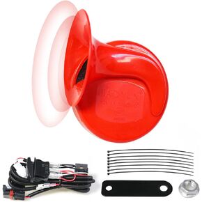 UTV Horn Kit with Rocker Switch 12V Loud RZR Horn Kit with Blue LED Push Button for Polaris Ranger RZR XP 1000, Honda Pioneer Talon, Can Am, Yamaha Rhino Electric Horn Kit Plug and Play