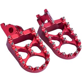 Hopider CNC Wide Foot Pegs MX Compatible with CR125/250 02-07, CRF150R 07-19, CRF250R 04-19, CRF250X 04-19, CRF450R 02-19, CRF450RX 17-19, CRF450X 05-19 CRF250L/M 12-18, CRF250RALLY 17-18,Red