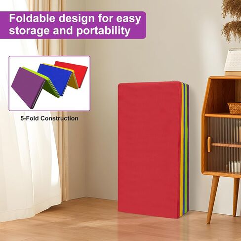 TWOCORN Gymnastics Mat - Foldable Kids Tumbling Mat, Extra Thick High-Density Tear-Resistant, Suitable for Tumbling, Gymnastics, and Stretching in Saudi Arabia