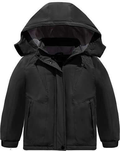 سترة تزلج مقاومة للماء للفتيات من Wantdo معطف شتوي مقاوم للرياح في الهواء الطلق مع غطاء رأس قابل للفصل in Kuwait