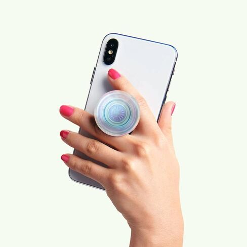 PopSockets PopGrip - توسيع الحامل والقبضة مع جزء علوي قابل للتبديل - شفاف قزحي الألوان in Kuwait