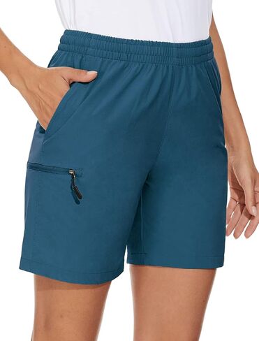 Cagola 7 "المشي لمسافات طويلة جولف السراويل النساء السراويل البضائع مع جيوب سريعة الجافة السراويل الرياضية تجريب الصيف مرونة الخصر in Kuwait