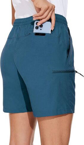 Cagola 7 "المشي لمسافات طويلة جولف السراويل النساء السراويل البضائع مع جيوب سريعة الجافة السراويل الرياضية تجريب الصيف مرونة الخصر in Kuwait