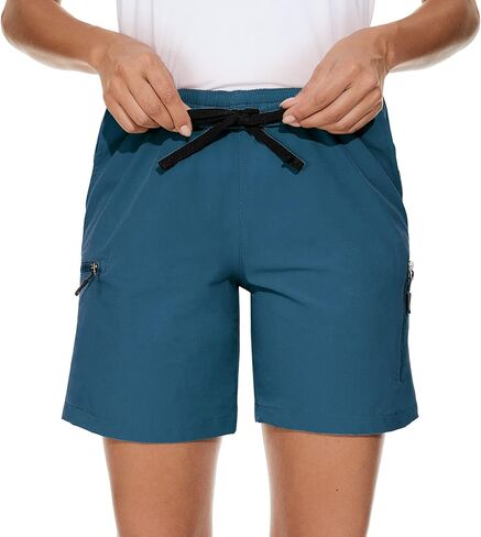 Cagola 7 "المشي لمسافات طويلة جولف السراويل النساء السراويل البضائع مع جيوب سريعة الجافة السراويل الرياضية تجريب الصيف مرونة الخصر in Kuwait