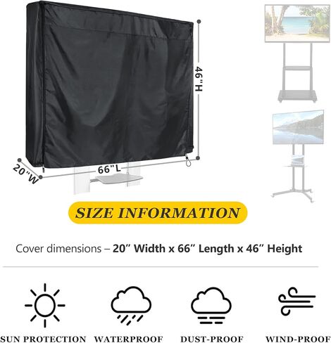 SELUGOVE Mobile TV Stand Cover, Suitable For 45-60 Inches Mobile TV Cart, Waterproof, Weatherproof and Dust-Proof TV Screen Protectors in Saudi Arabia