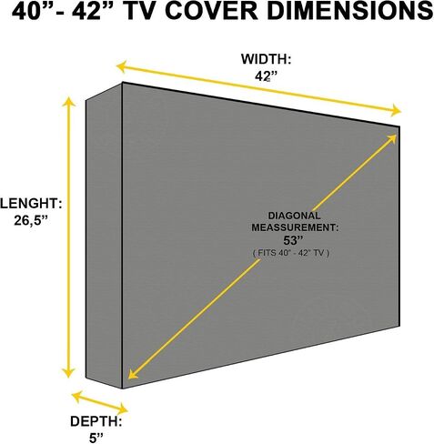 Outdoor TV Cover - Panther Series - Universal Weatherproof Protector for 50-52 Inch TV - Fits Most Mounts & Brackets in Saudi Arabia