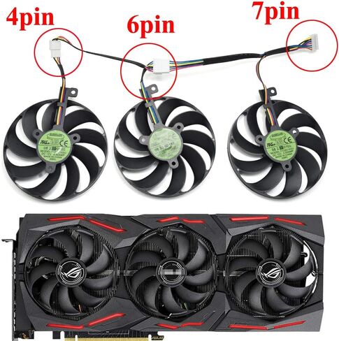 inRobert T129215SU 4 pin + 6pin +7 pin GPU Cooler Video Card Replacement for ASUS RTX 2060 2070 2080 5700 Gaming Graphics Card (4pin+6pin+7pin) in Saudi Arabia