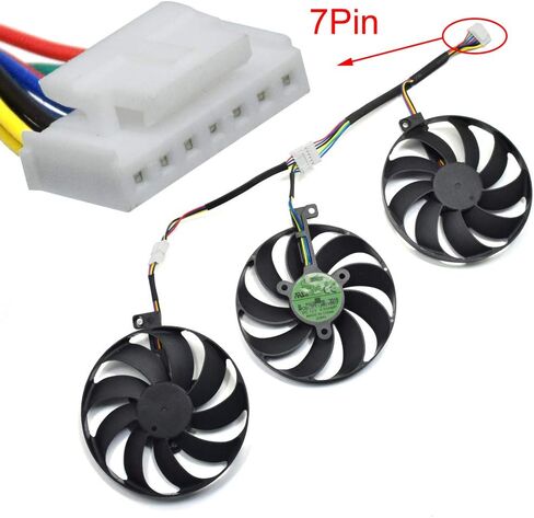 inRobert T129215SU 4 pin + 6pin +7 pin GPU Cooler Video Card Replacement for ASUS RTX 2060 2070 2080 5700 Gaming Graphics Card (4pin+6pin+7pin) in Saudi Arabia