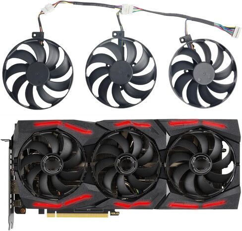 inRobert T129215SU 4 pin + 6pin +7 pin GPU Cooler Video Card Replacement for ASUS RTX 2060 2070 2080 5700 Gaming Graphics Card (4pin+6pin+7pin) in Saudi Arabia