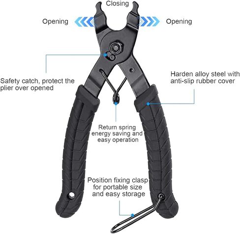 Bike Link Pliers, Bike Chain Pliers Master Link Pliers Bike Chain Removal Tool 2 in 1 Opener Closer Plier Compatible with All Speed Bicycle Master Link Pliers in Kuwait