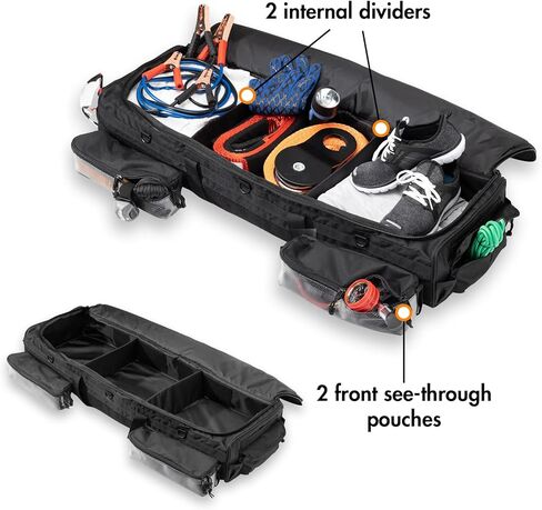 حقيبة تخزين تحت المقعد من بورتال، كابينة الطاقم ومنظم كابينة SuperCrew مع 3 حجرات تخزين ومقسمين داخليين لملحقات الشاحنات، أسود in Kuwait