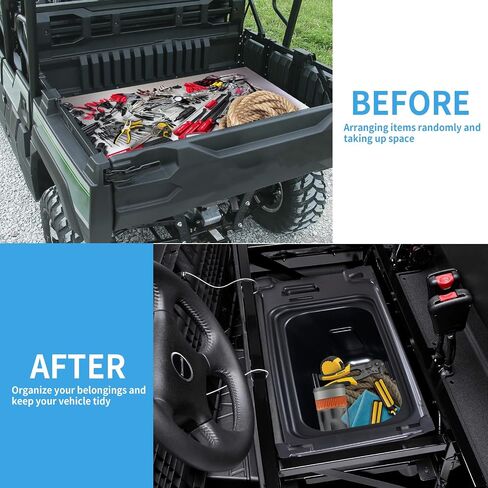 صندوق تخزين تحت المقعد CPOWACE متوافق مع 2015-2023 Kawasaki Mule PRO-FX FXR FXT DX DXT ملحقات مجموعة صندوق تخزين تحت المقعد لاستبدال درج منظم 99994-1463 in Kuwait