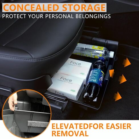 GSYLCMKP 2 قطعة صندوق منظم تخزين تحت المقعد لطراز تسلا Y 2023، صندوق TPE منظم صينية تخزين طراز تسلا Y ملحقات 2023 in Kuwait