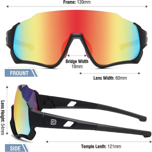 DUCO Polarized Kids Sunglasses Youth Baseball Sun Glasses Sports Teens Cycling Shades Boys Girls with 3 Lenses DK280 in Saudi Arabia