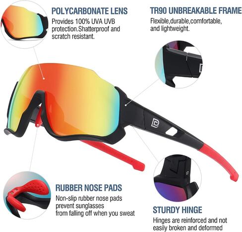 DUCO Polarized Kids Sunglasses Youth Baseball Sun Glasses Sports Teens Cycling Shades Boys Girls with 3 Lenses DK280 in Saudi Arabia