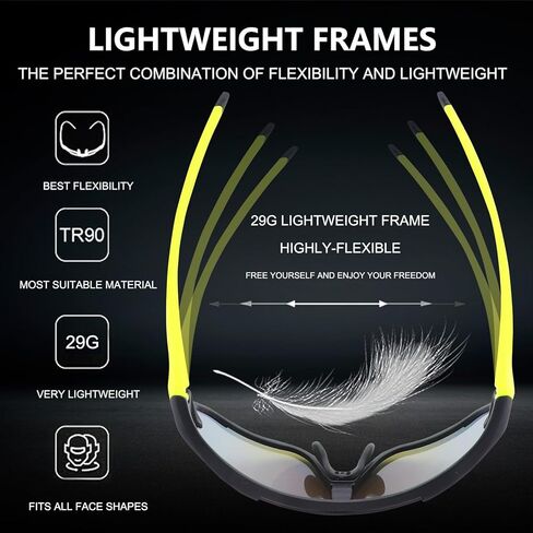 OULAIQI Sports Sunglasses Cycling Sunglasses for Men Women with 1 or 3 Interchangeable Lenses Baseball Glasses in Kuwait