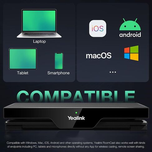Yealink RoomCast 4K Ultra HD Multi-Sharing Experience with Wireless Presentation Pod, Miracast, AirPlay & Google Cast for Effective Collaboration in Meeting Rooms and Workspaces in Saudi Arabia
