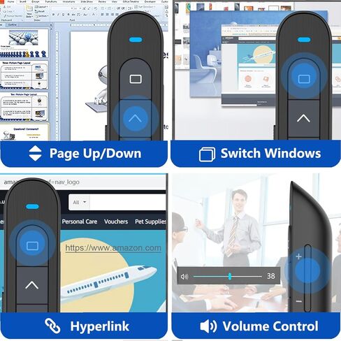 Presentation Clicker for PowerPoint Remote, Hyperlink Volume Wireless Presenter Remote Presentation Pointer, USB Presentation Remote Slide Advancer PPT Clicker for Computer Laptop Mac in Saudi Arabia