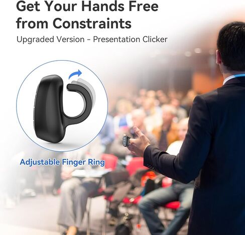 LETEAPII Powerpoint Clicker with Laser Pointer: Wireless Presentation Remote Presenter, Finger Ring Power Point PPT Clickers, Rechargeable Hyperlink Google Slide Advancer for Mac, Laptop, Computer in Saudi Arabia