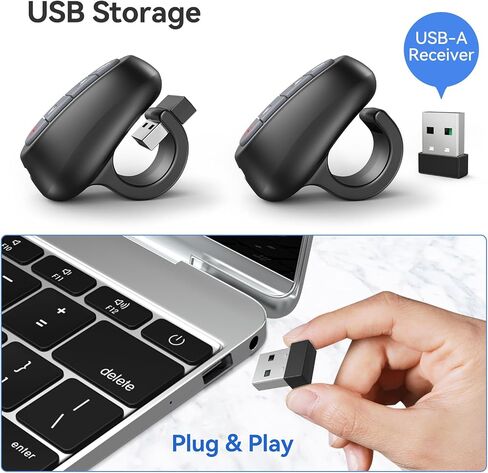 LETEAPII Powerpoint Clicker with Laser Pointer: Wireless Presentation Remote Presenter, Finger Ring Power Point PPT Clickers, Rechargeable Hyperlink Google Slide Advancer for Mac, Laptop, Computer in Saudi Arabia