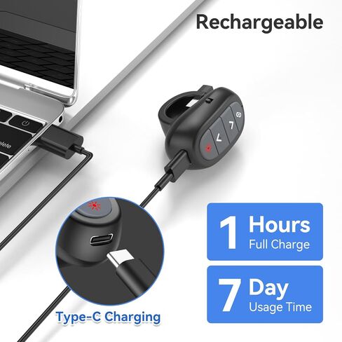 LETEAPII Powerpoint Clicker with Laser Pointer: Wireless Presentation Remote Presenter, Finger Ring Power Point PPT Clickers, Rechargeable Hyperlink Google Slide Advancer for Mac, Laptop, Computer in Saudi Arabia
