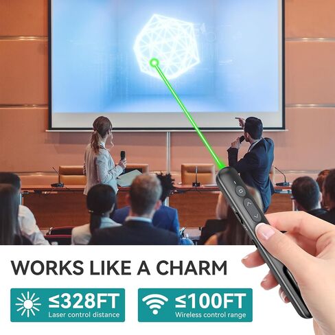 LETEAPII Powerpoint Clicker with Laser Pointer: Wireless Presentation Remote Presenter, Finger Ring Power Point PPT Clickers, Rechargeable Hyperlink Google Slide Advancer for Mac, Laptop, Computer in Saudi Arabia