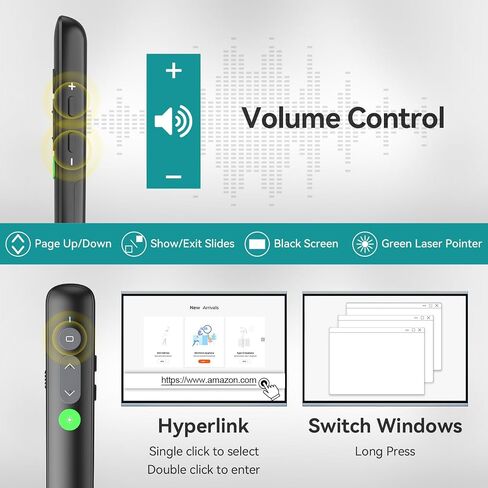 LETEAPII Powerpoint Clicker with Laser Pointer: Wireless Presentation Remote Presenter, Finger Ring Power Point PPT Clickers, Rechargeable Hyperlink Google Slide Advancer for Mac, Laptop, Computer in Saudi Arabia