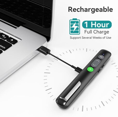 LETEAPII Powerpoint Clicker with Laser Pointer: Wireless Presentation Remote Presenter, Finger Ring Power Point PPT Clickers, Rechargeable Hyperlink Google Slide Advancer for Mac, Laptop, Computer in Saudi Arabia