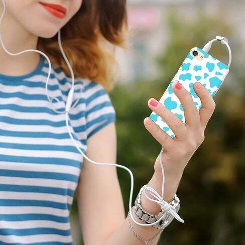 Glisten - iPod Touch 7th / 6th / 5th Generation Case - Cow Skin Sky Blue Print Design Printed Slim Plastic Hard Snap on Protective Designer Back Phone Case/Cover for iPod Touch 7/6 / 5., White in Kuwait